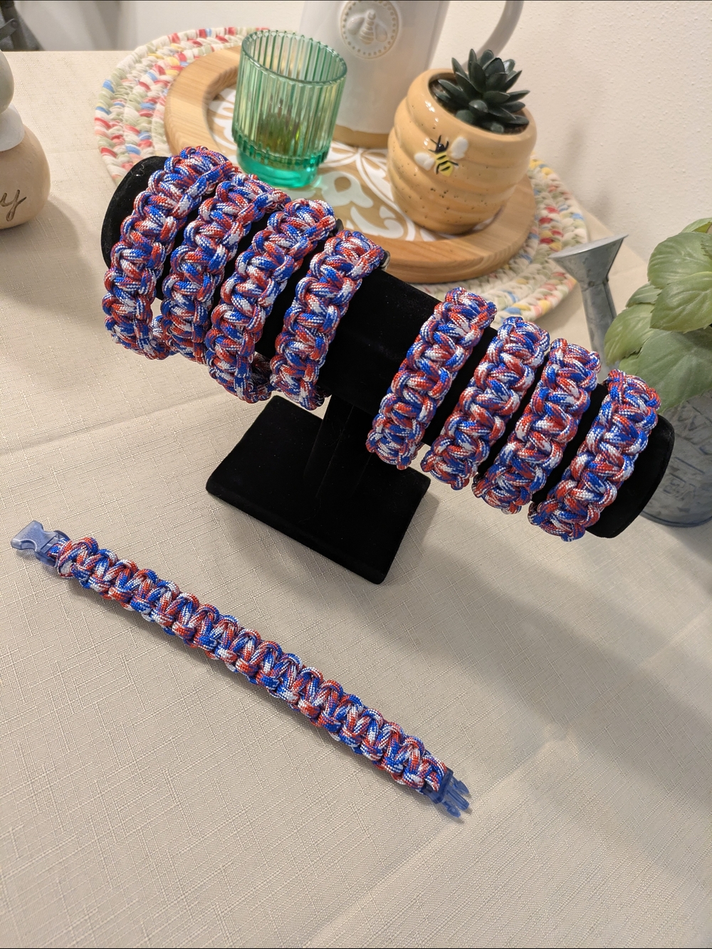 PATRIOTIC! Red, White & Blue Woven Paracord Bracelets